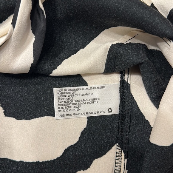 Zebra Print - Black & Ivory long sleeve tailored blouse -Sergio Hudson XXS & XL - Picture 9 of 14